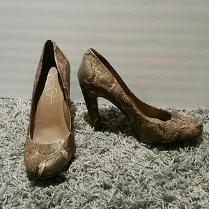 Jessica Simpson snakeskin heels